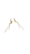 Forgyldte Birds Øreringe - Frihedens Symbol #45