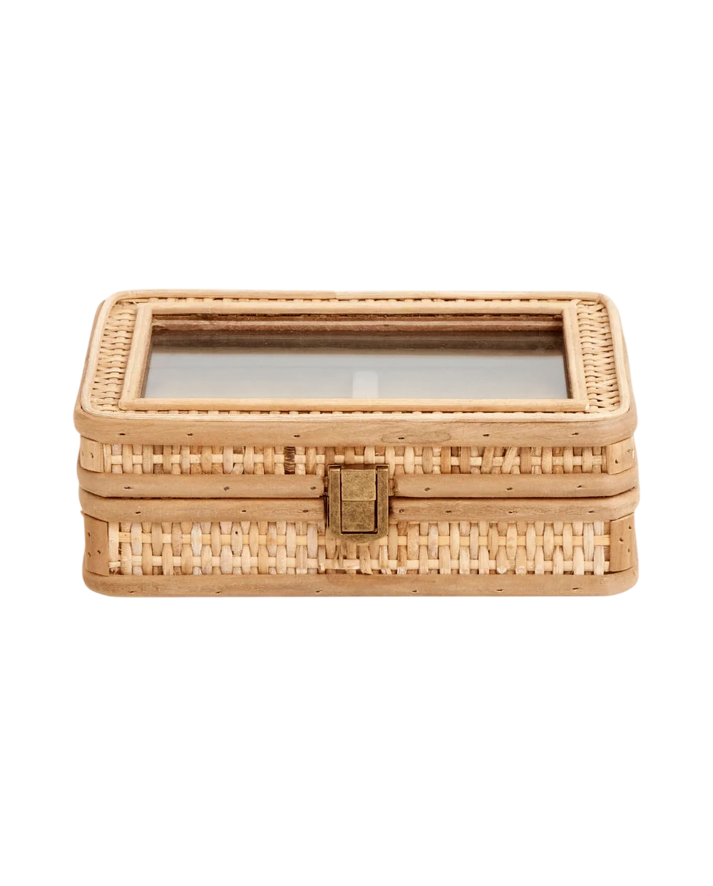 RATTAN smykkeskrin i rattan m/glaslåg