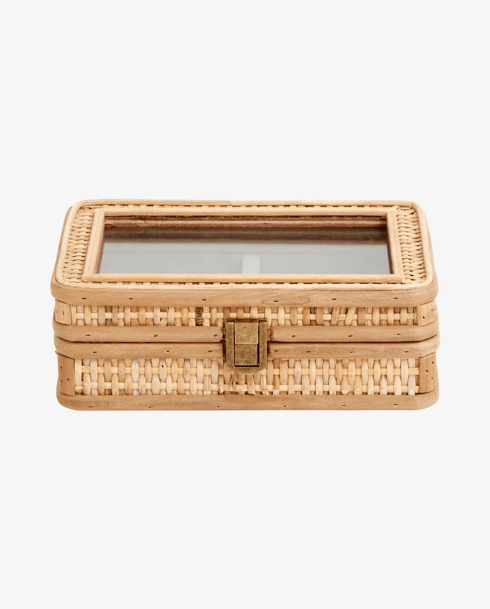 RATTAN smykkeskrin i rattan m/glaslåg