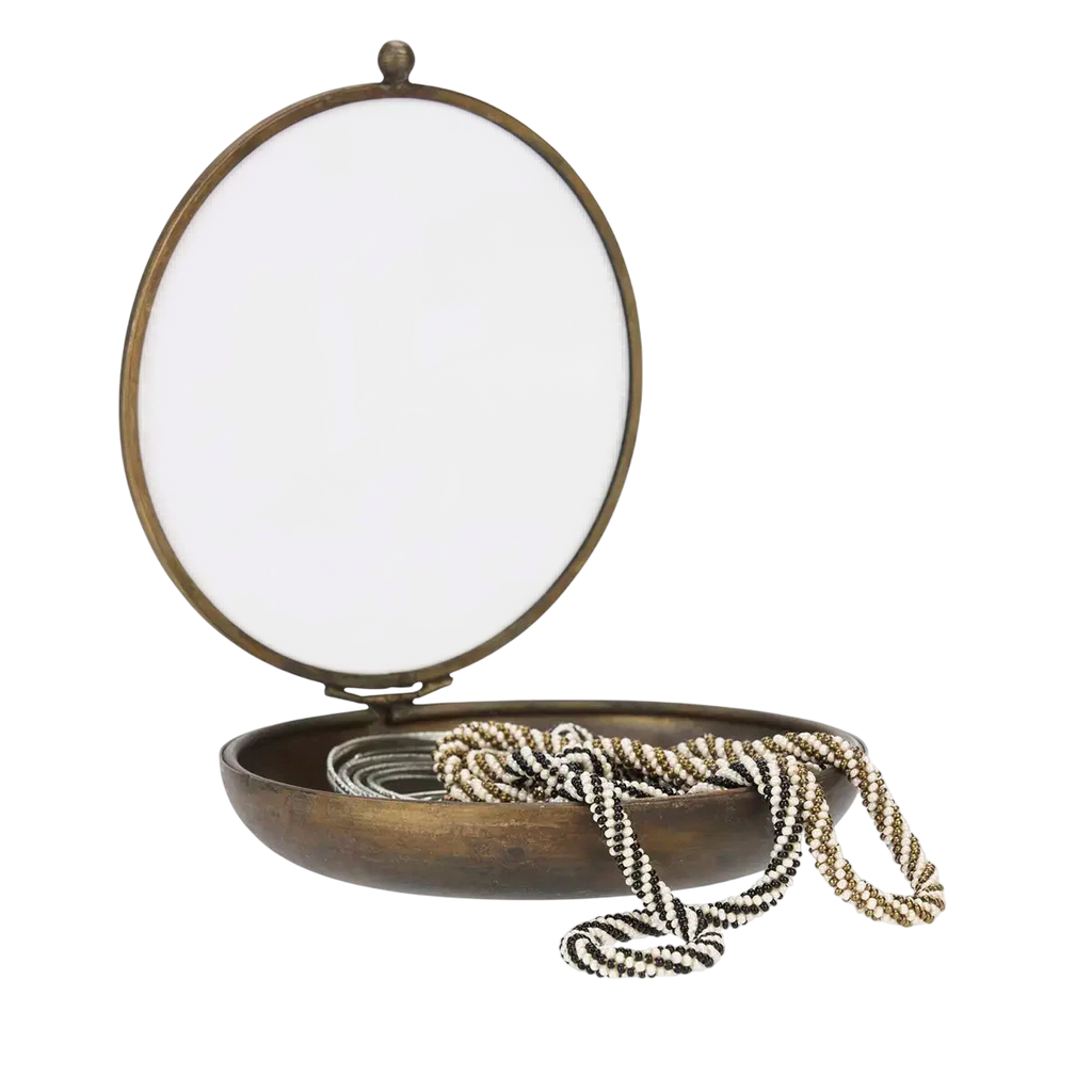 Round Glass Box 14x3 cm.