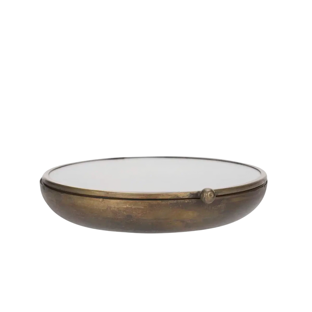 Round Glass Box 14x3 cm.