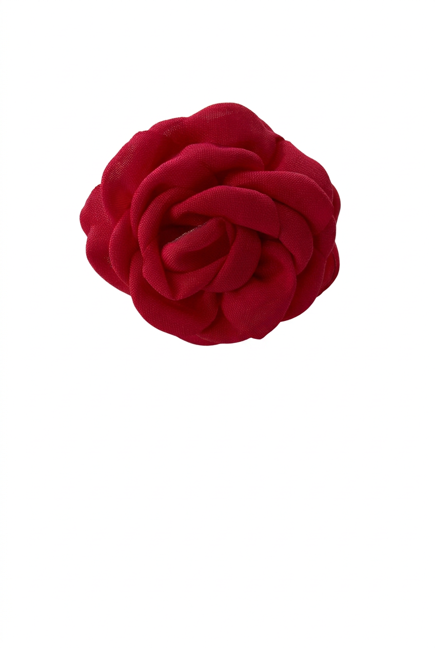 Hårklemme med lille rød rose