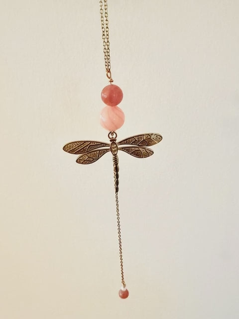 Forgyldt Y-Halskæde med Guldsmed Rosa - Håndlavet Smykke